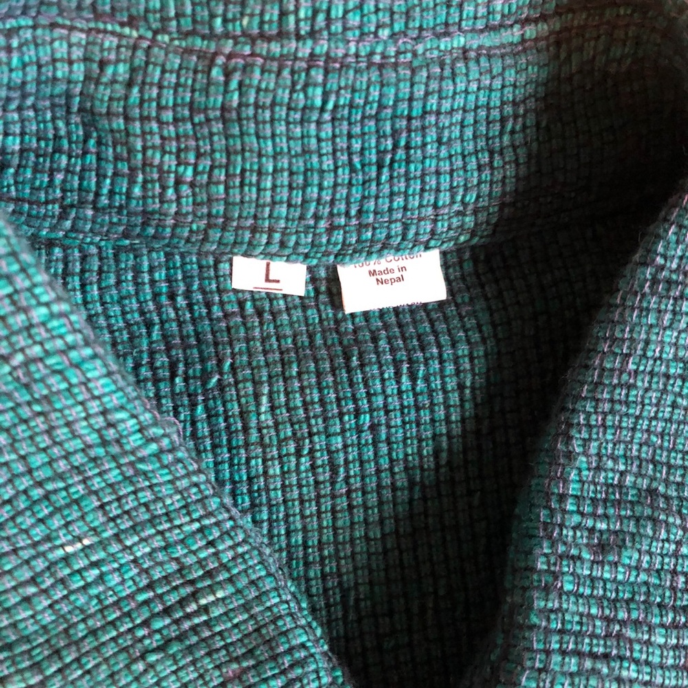 Men’s Cotton Nepalese Button-Down Shirt, Large - Picture 5 of 8